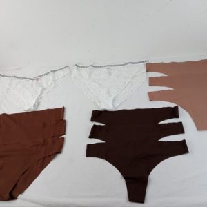 M&S Womens 11pcs Underwear Size 20 Seamless Lace Briefs Thongs White Brown Beige