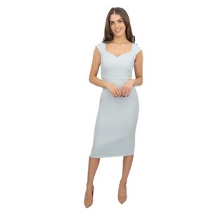 Womens Hobbs Pale Blue Dress Emmaline Tweed Wedding Occasion Party RRP £189