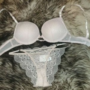 2 Cup Sizes Bigger Mega Push Up Bra Set Lace Pink Maximise Boost 32 C XS 8 6 NEW