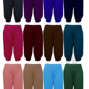 Womens 3/4 Ali Baba Hareem Baggy Pants Trousers Cropped Shorts Leggings 8-26