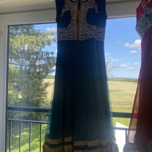 Blue Indian Dress Pyjami Suit -Small