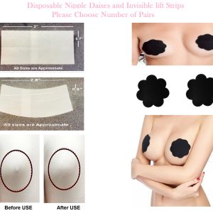 Black Nipple Covers Adhesive Breast Lift Tape Stickers Breast Bra Daises UK