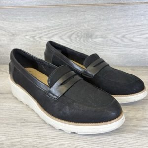 Clarks Comfort Collection Womens Navy Slip On Loafers Shoes Size UK 6.5 EU 40