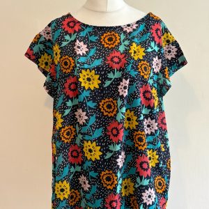 Frugi Top Womens UK 18 Maternity/Breastfeeding/Nursing Floral Dotty Dahlias Kira