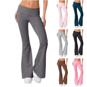 Women Flare Leggings High Waist Wide Leg Yoga Pants Seamless Fitness Workout