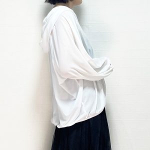 Women’s Sheer Zip Up Hoodie White Oversized Lightweight Sun Protection Jacket