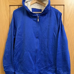 Champion Blue Faux Fur Lined Zip-Up Hoodie Jacket. Size L 14-16