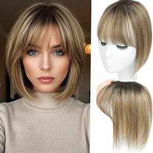 Hair Toppers with Thinning Hairs 100% Real Human Hair Toppers for Women 3D Cove
