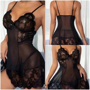 2026 Womens Sexy Lace Nightdress Lingerie Babydoll Sleepwear G-string Underwear