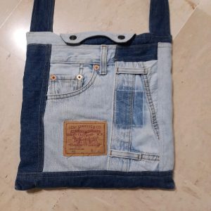 Vintage Upcycled Denim Patchwork Tote Bag Levi’s Y2K Jeans 501