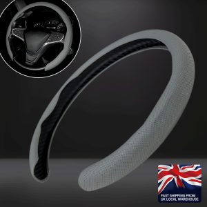 For Ford Car Steering Wheel Cover Nappa Leather Anti-Skid Sport Grip 14.5-15”