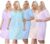 Ladies Nightdress Buttons Floral Printed Short Sleeve Nighties Nightwear