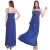 CLEARANCE SALE Silver & Blue Empire Strappy long evening party dress