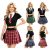 Women Outfits Party Costume Naughty Schoolgirl Costume Zipper Cosplay Clubwear